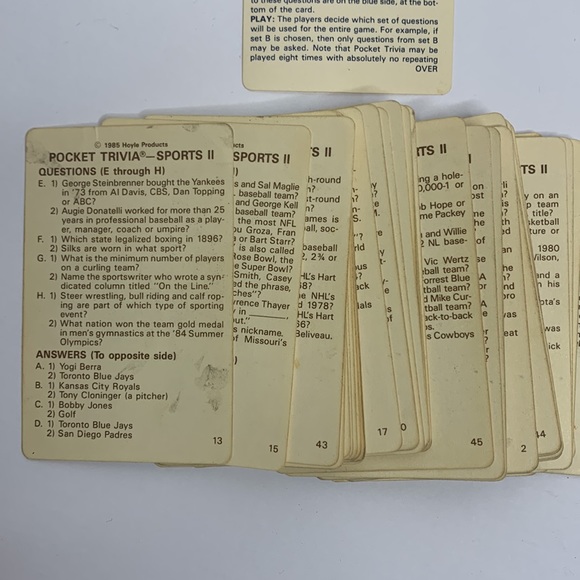 Chex Pocket Trivia SPORTS GAME 2 Original Game & Sports II Game 1985 1984 Cards - Picture 7 of 15